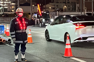 大阪府守口市大日町での交通誘導警備の様子