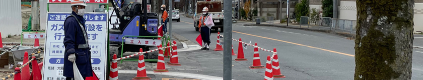 大阪府吹田市での交通誘導警備の写真